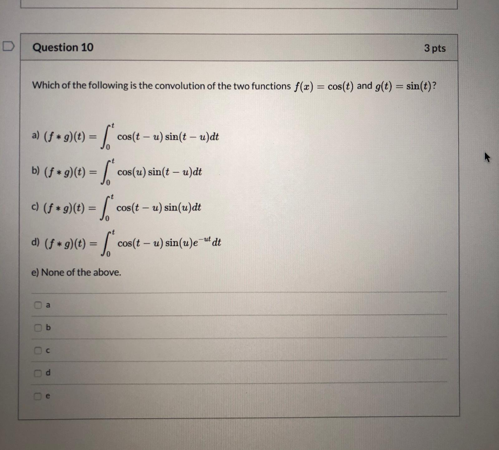 Solved Question 10 3 pts Which of the following is the | Chegg.com