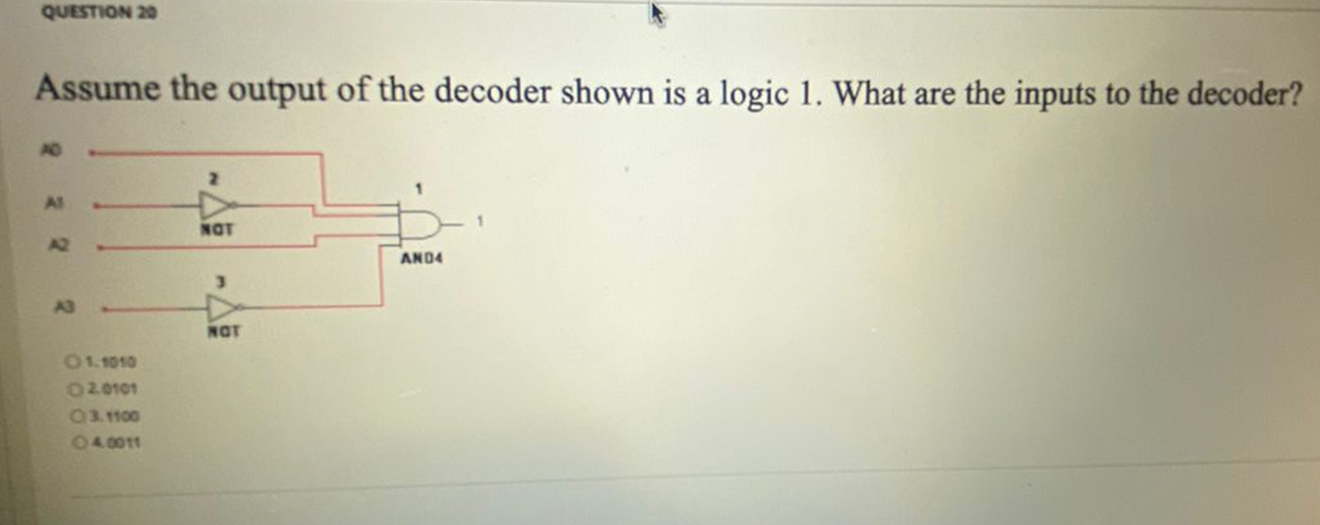 Solved Assume the output of the decoder shown is a logic 1 . | Chegg.com