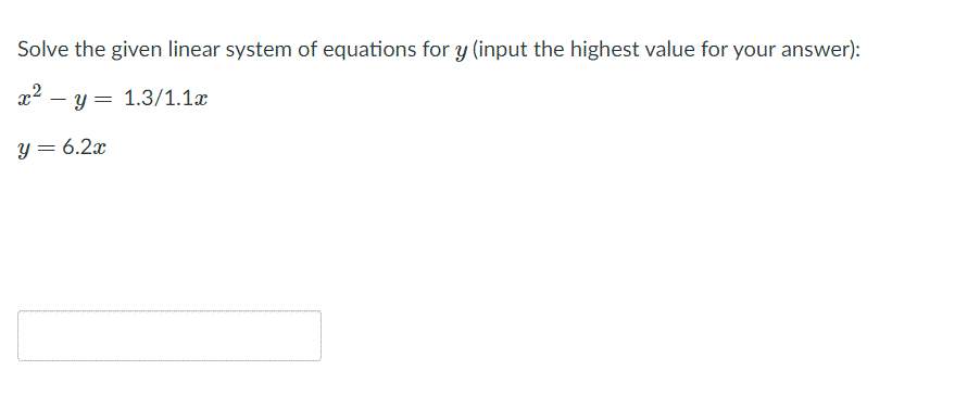Solved Solve the given linear system of equations for y | Chegg.com