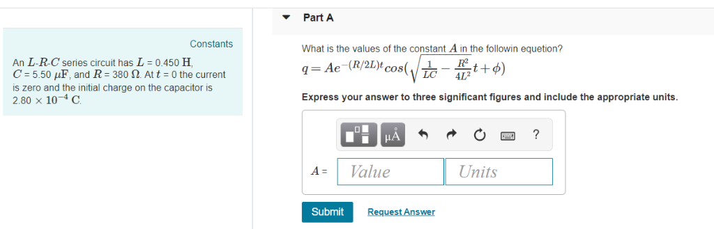 Solved Part A Constants What Is The Values Of The Constant A Chegg