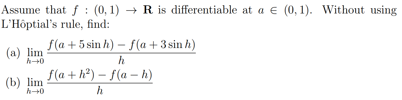Solved Assume That F 0 1 R Is Differentiable At A E Chegg Com