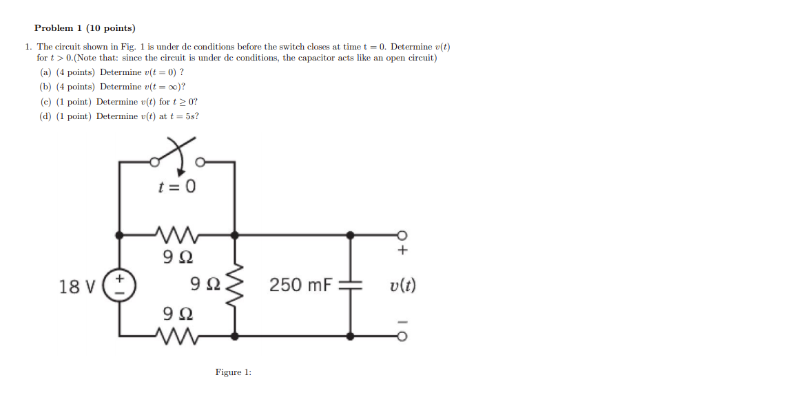 Solved Problem 1 (10 points) 1. The circuit shown in Fig. 1 | Chegg.com
