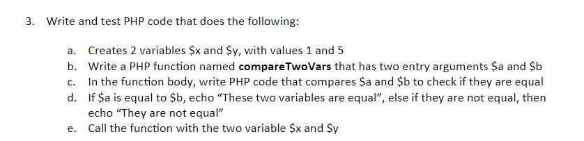 Solved 1. Write and test PHP code that does the following: | Chegg.com