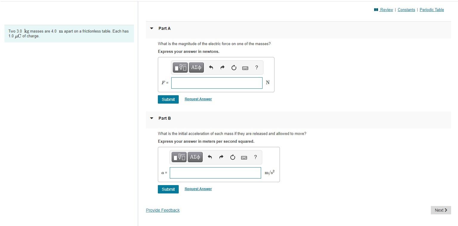 Solved A Review Constants Periodic Table Part A Two 3.0 kg | Chegg.com