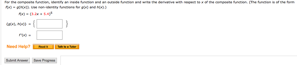solved identify the inside function, u=g(x), and the... Solved For the composite function, identify an inside | Chegg.com