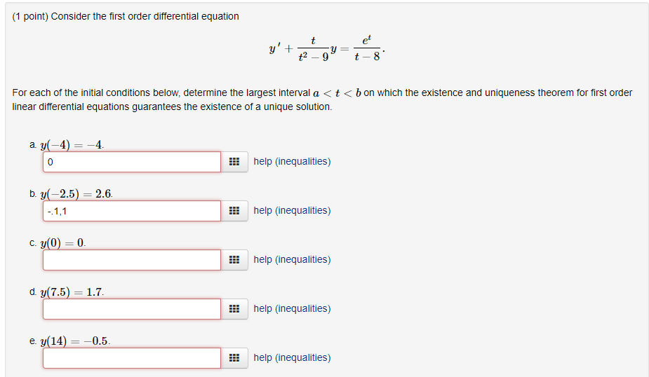 Solved 1 Point Consider The First Order Differential