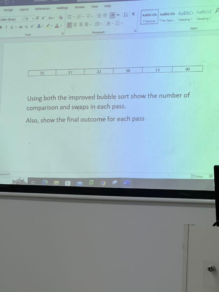 Solved Using Both The Improved Bubble Sort How The Number Of | Chegg.com