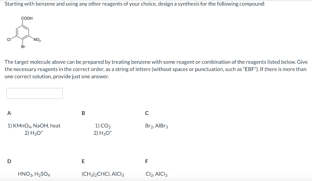 Solved The target molecule above can be prepared by treating | Chegg.com