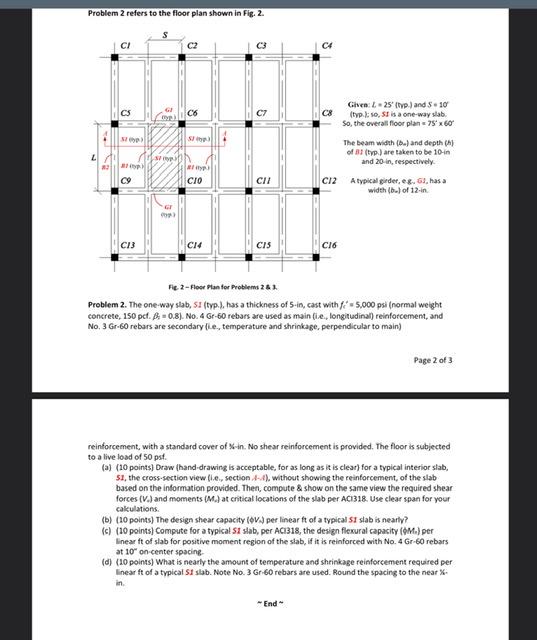 Solved Problem 2 Refers To The Floor Plan Shown In Fig. 2 . | Chegg.com