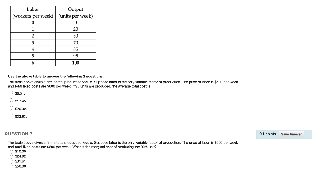 Solved Use the above table to answer the following 2 | Chegg.com
