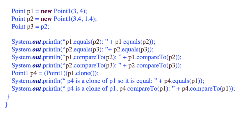 Solved Interfaces: (The Point class) Design a class named | Chegg.com