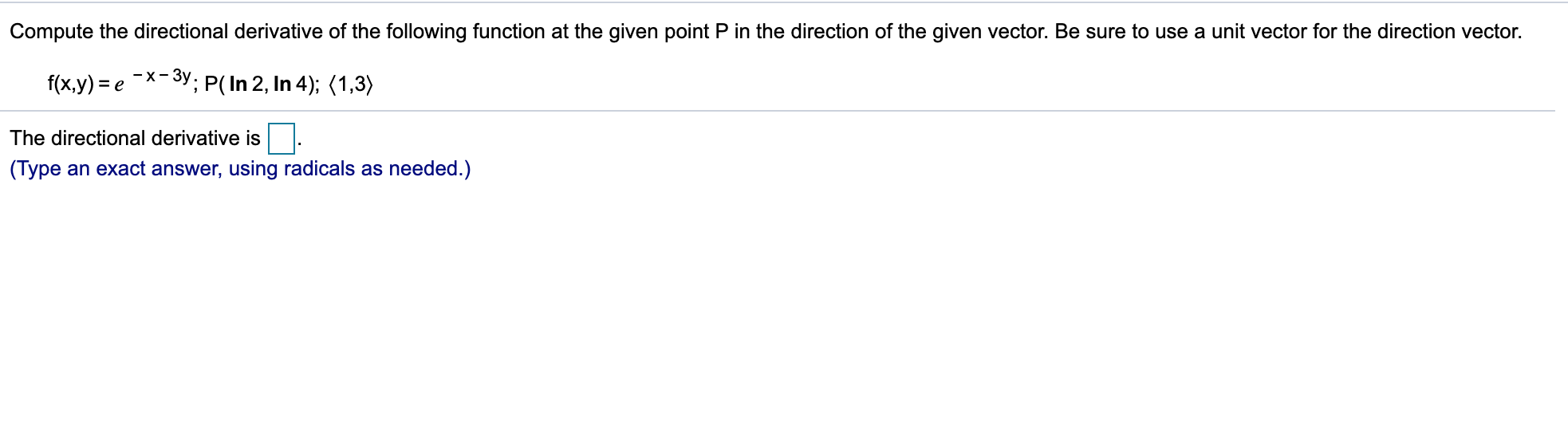 Solved Compute The Directional Derivative Of The Following 6222