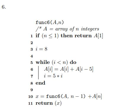 Solved For each of the following problems write a recurrence | Chegg.com