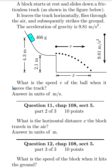 Solved A Block Starts At Rest And Slides Down A Fric- | Chegg.com