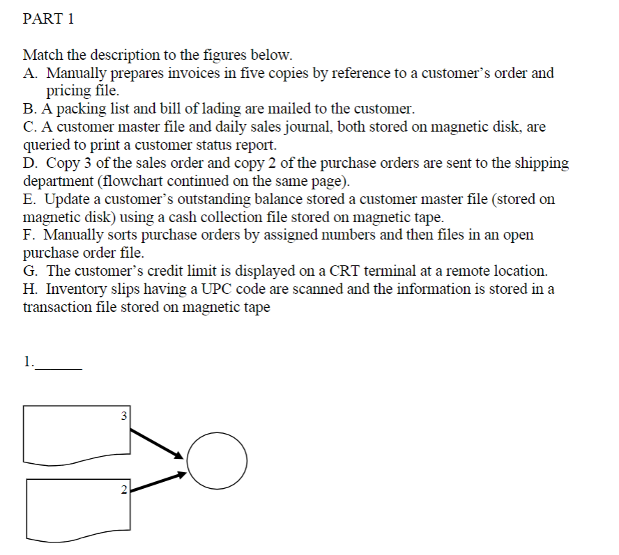 Solved PART 1 ANSWERS A. B. C. D. E. F. G. H. PART 2 ANSWERS | Chegg.com