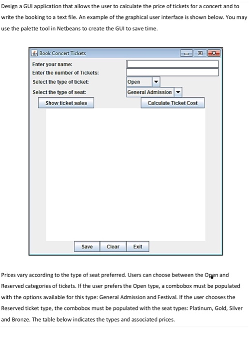 Solved Design a GUI application that allows the user to | Chegg.com