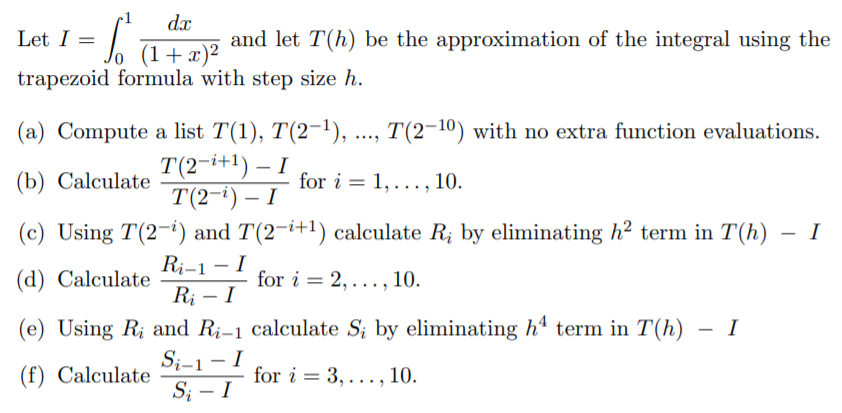 1 Dc Let I 5 And Let T H Be The Approximation O Chegg Com