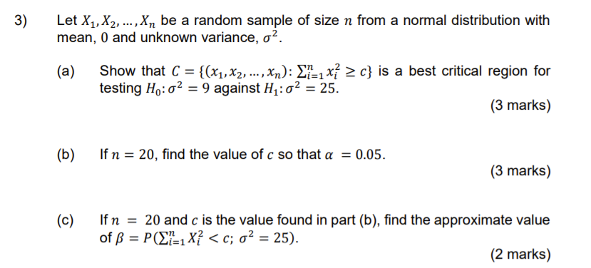 Solved 3 Let X1 X2 Be A Random Sample Of Size Chegg Com