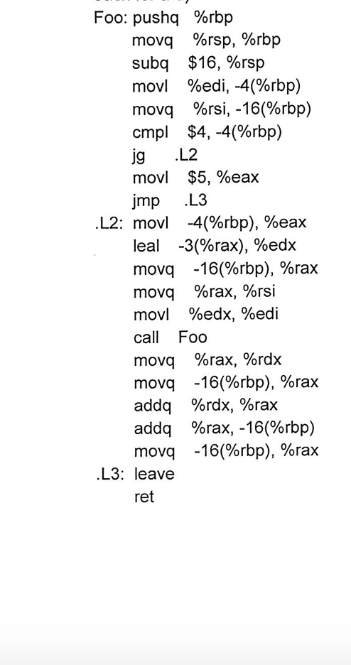 Solved 7. You know the following assembly code snippet is | Chegg.com