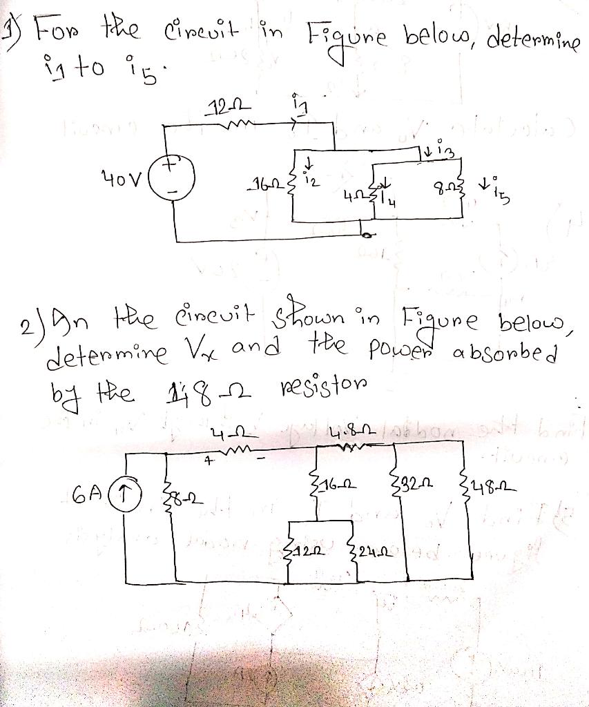 Solved 3) For The Circuit In Figure Below, Determine In To | Chegg.com