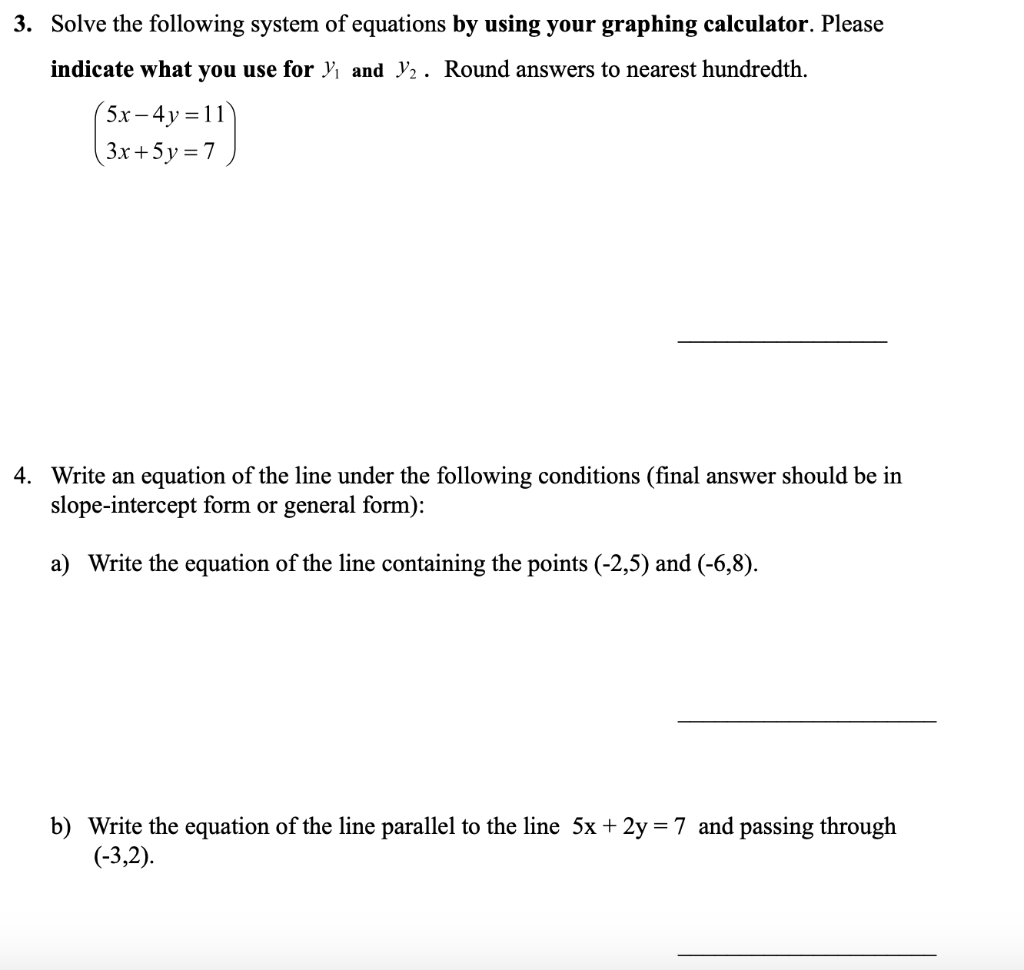 Solved 3. Solve the following system of equations by using | Chegg.com
