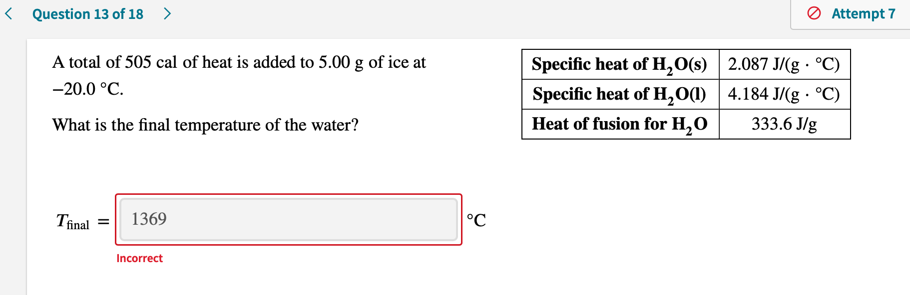 Solved Question 13 Of 18 O Attempt 7 A Total Of 505 C Chegg Com