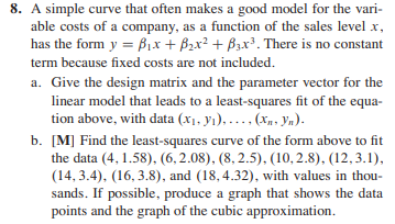 Solved 8. A simple curve that often makes a good model for | Chegg.com