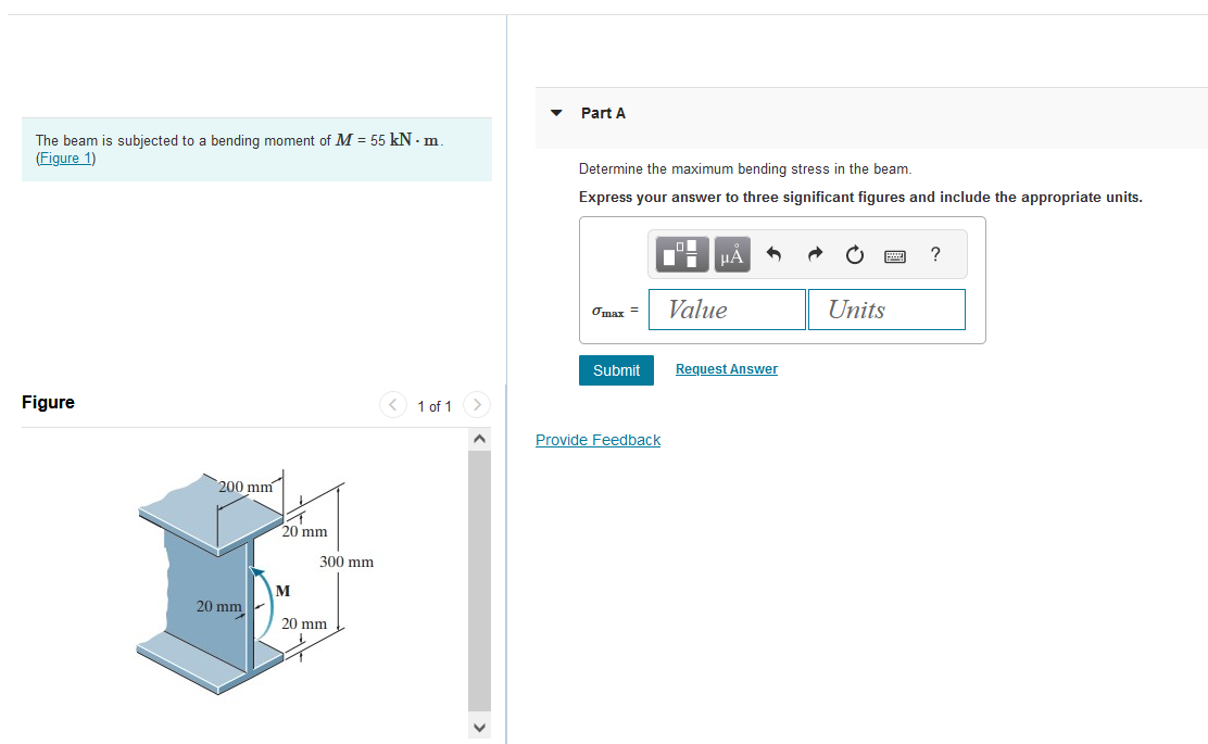 Solved The beam is subjected to a bending moment of | Chegg.com
