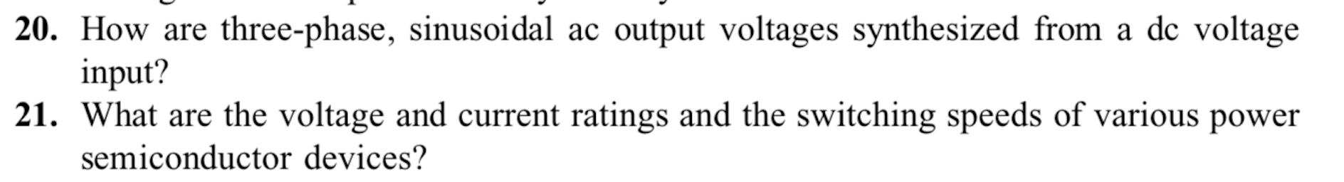 Solved 20. How Are Three-phase, Sinusoidal Ac Output | Chegg.com