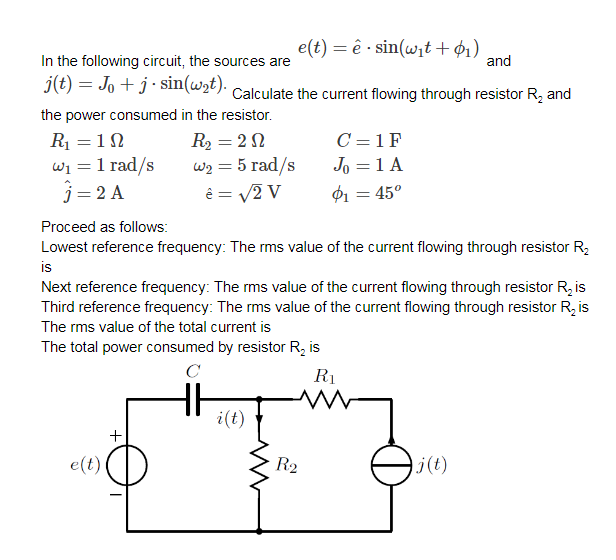 Solved And E T E Sin Wit 01 In The Following Circuit Chegg Com