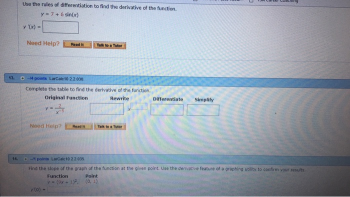 Solved Use the rules of differentiation to find the | Chegg.com