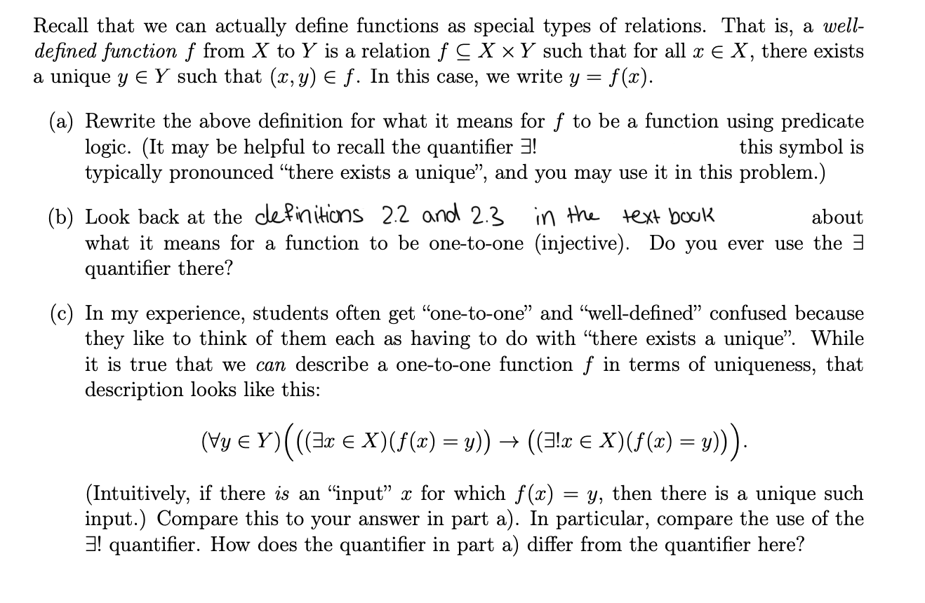 Solved Recall That We Can Actually Define Functions As 3961