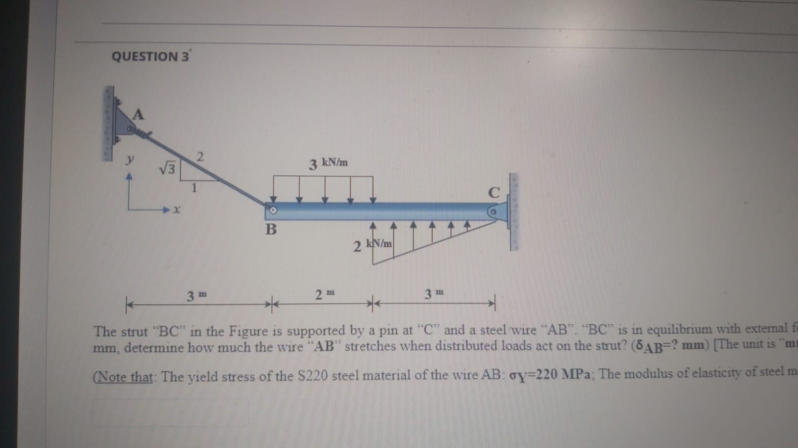 Solved The strut “BC” in the Figure is supported by a pin at | Chegg.com