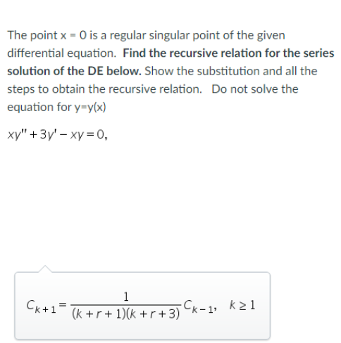 Solved Differential Equations I need help with the first | Chegg.com