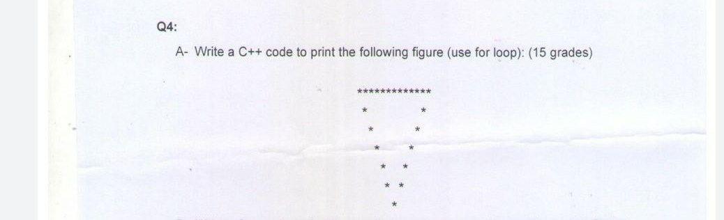 Solved Q4: A- Write a C++ code to print the following figure | Chegg.com