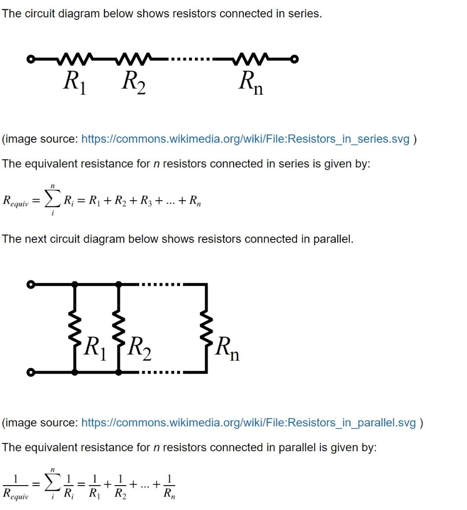 Solved The circuit diagram below shows resistors connected