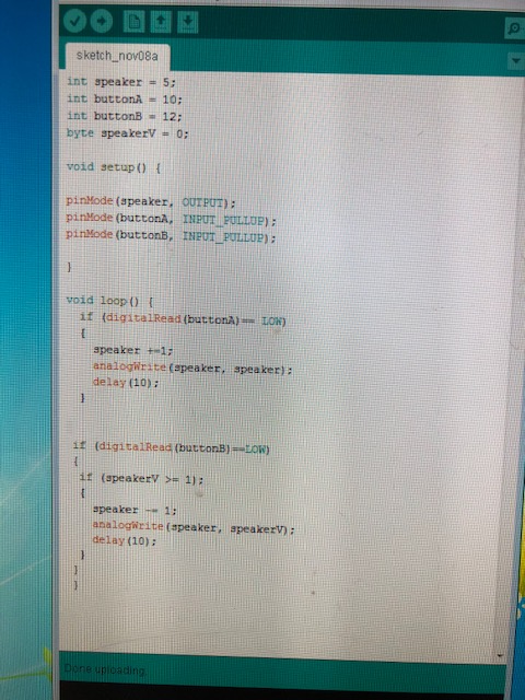 sketch nov08a int speaker 5; int buttonA 10; int | Chegg.com