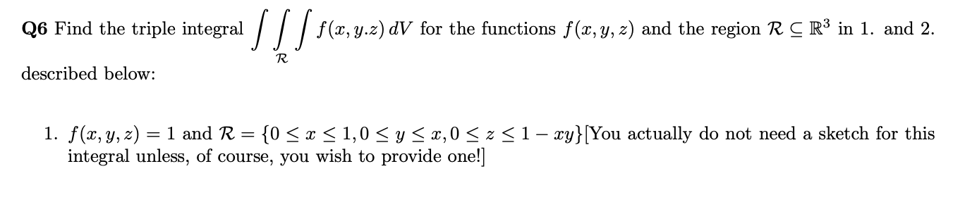 Solved Q6 Find The Triple Integral 5 8 9 2 Uv For Th Chegg Com