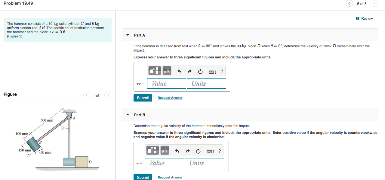 Solved Problem 19.49 5 Of 5 > Review The Hammer Consists Of | Chegg.com