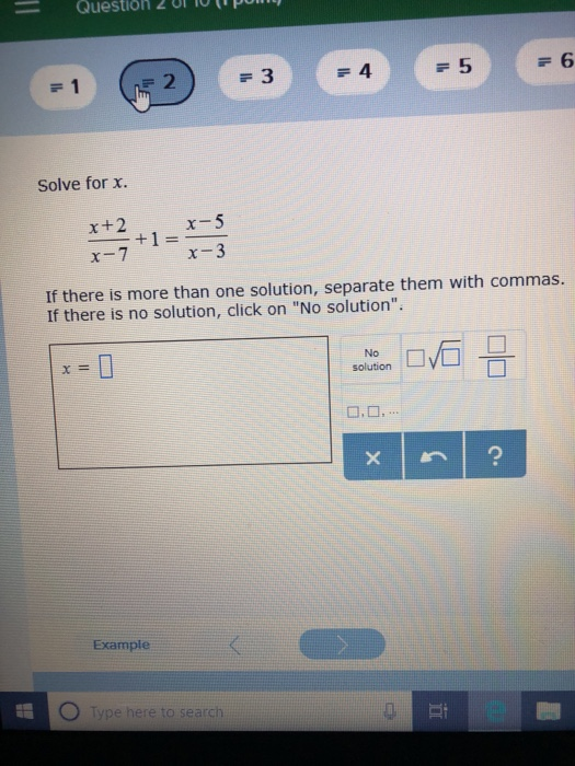 Solved Question 01 2 Solve for x. x+2 If there is more than | Chegg.com