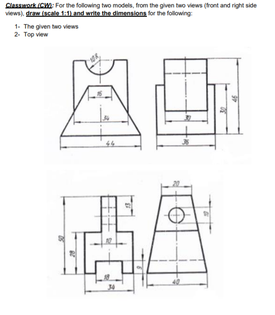 Solved Classwork (CW): For the following two models, from | Chegg.com
