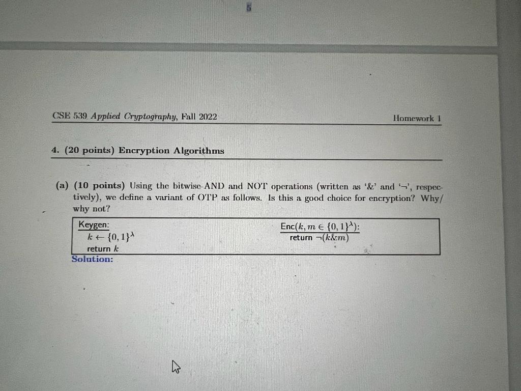 (a) (10 Points) Using The Bitwise-AND And NO'T | Chegg.com | Chegg.com