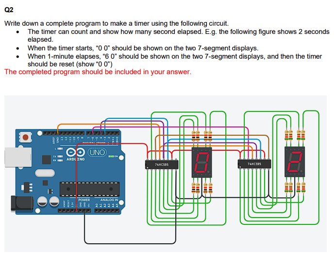 Solved Write down a complete program to make a timer using | Chegg.com