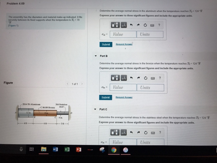 Solved Problem 4.69 Determine the average normal stress in | Chegg.com