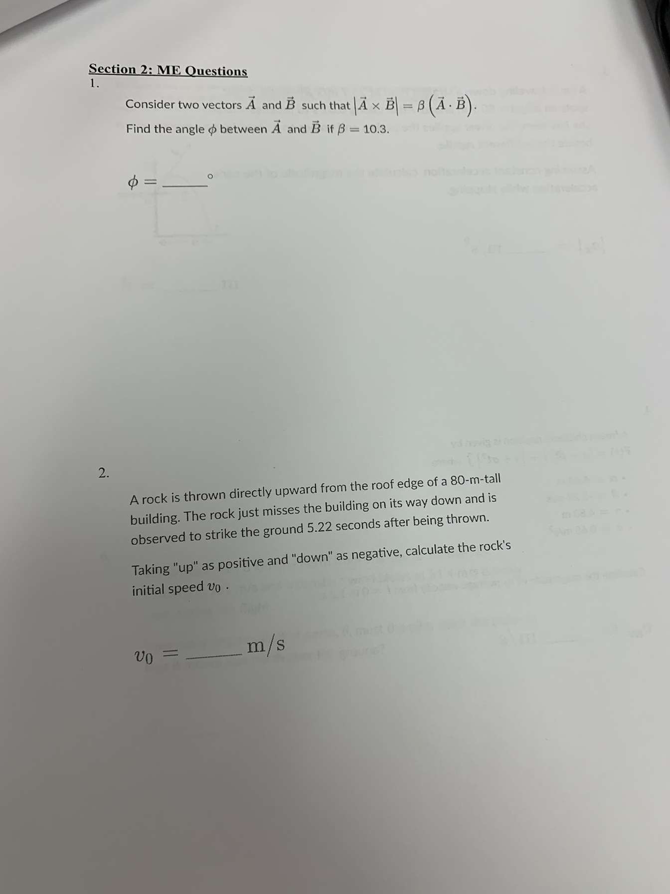 Solved Consider Two Vectors A And B Such That ∣A×B∣=β(A⋅B). | Chegg.com