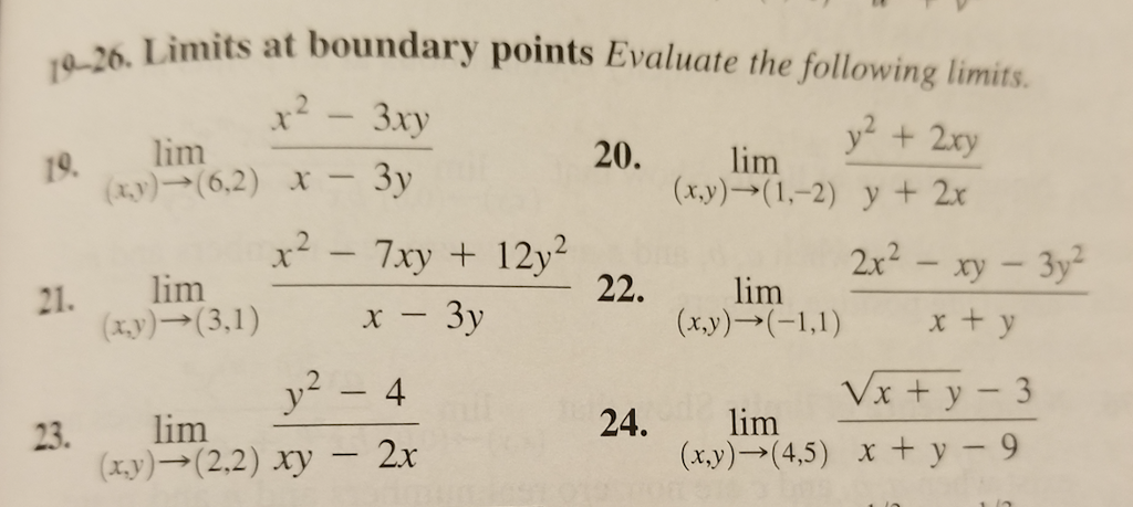 Solved 19-26. Limits a 19. lim Limits at boundary points | Chegg.com