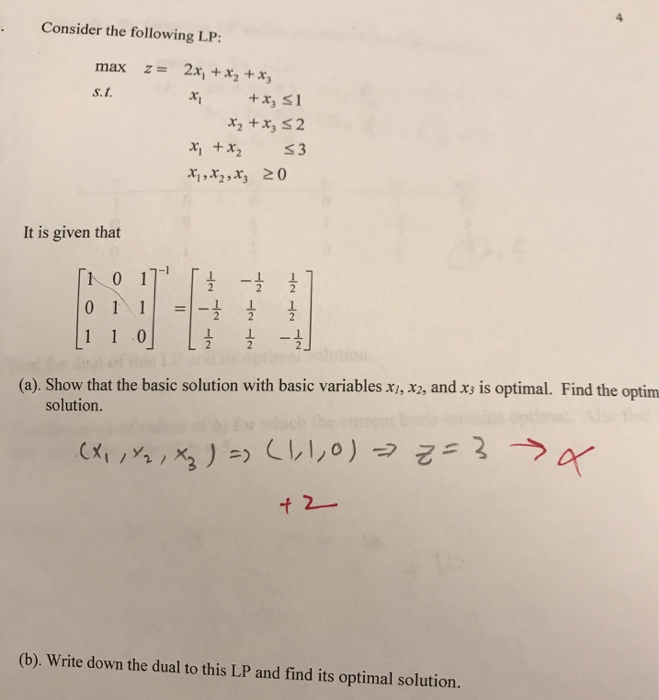 Solved Consider The Following Lp Max 2x X2 X3 Z S T X2 X