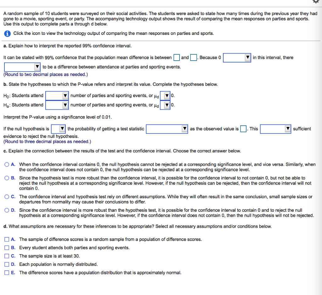 Solved A random sample of 10 students were surveyed on their | Chegg.com