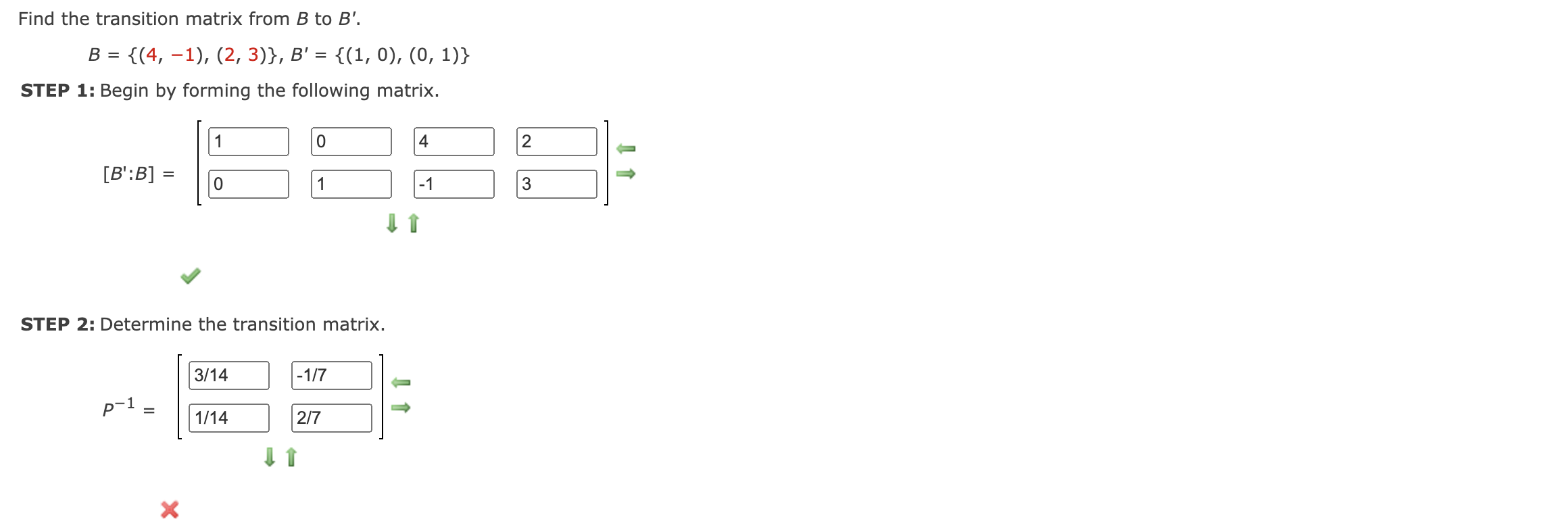 Solved Find The Transition Matrix From B To B′. | Chegg.com