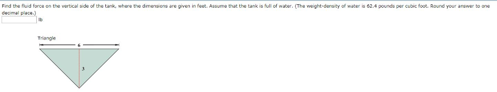 find the fluid force on the vertical side of the tank